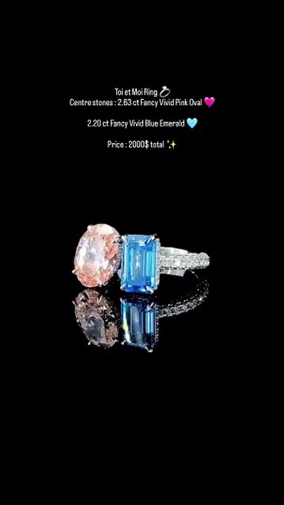 Toi et Moi Ring 💍 | Fancy Vivid Pink & Blue Diamonds | Luxury Statement Jewelry