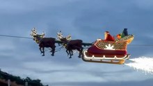 Flying  Santa Claus in monterux Christmas markets#chrimtmas#santa
