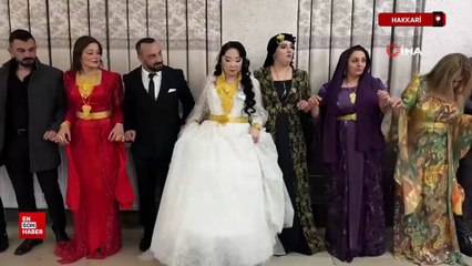 Hakkari'de Kırgız gelin ve Yüksekovalı damadın aşkı mutlu sonla bitti