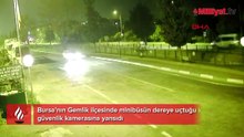 Minibüs dereye yatağına uçtu! Kaza anı kamerada