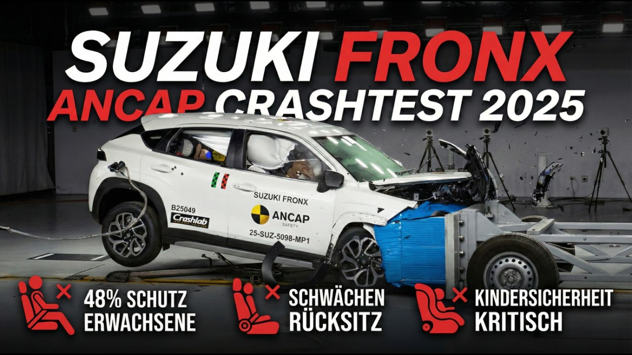 Suzuki Fronx im ANCAP Crashtest – Kindersicherheit kritisch