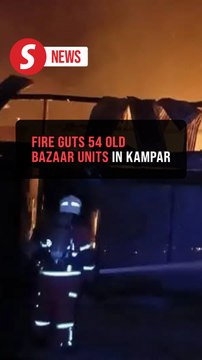 Early morning blaze destroys 54 old bazaar units in Kampar