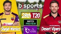ILT20 2025-26 | Sharjah Warriorz vs Desert Vipers 28th T20 Match Preview |