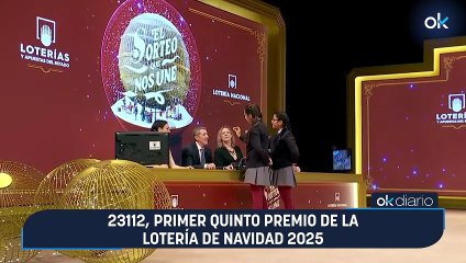 23112, primer quinto premio de la Lotería de Navidad 2025