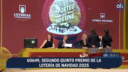60649, segundo quinto premio de la Lotería de Navidad 2025