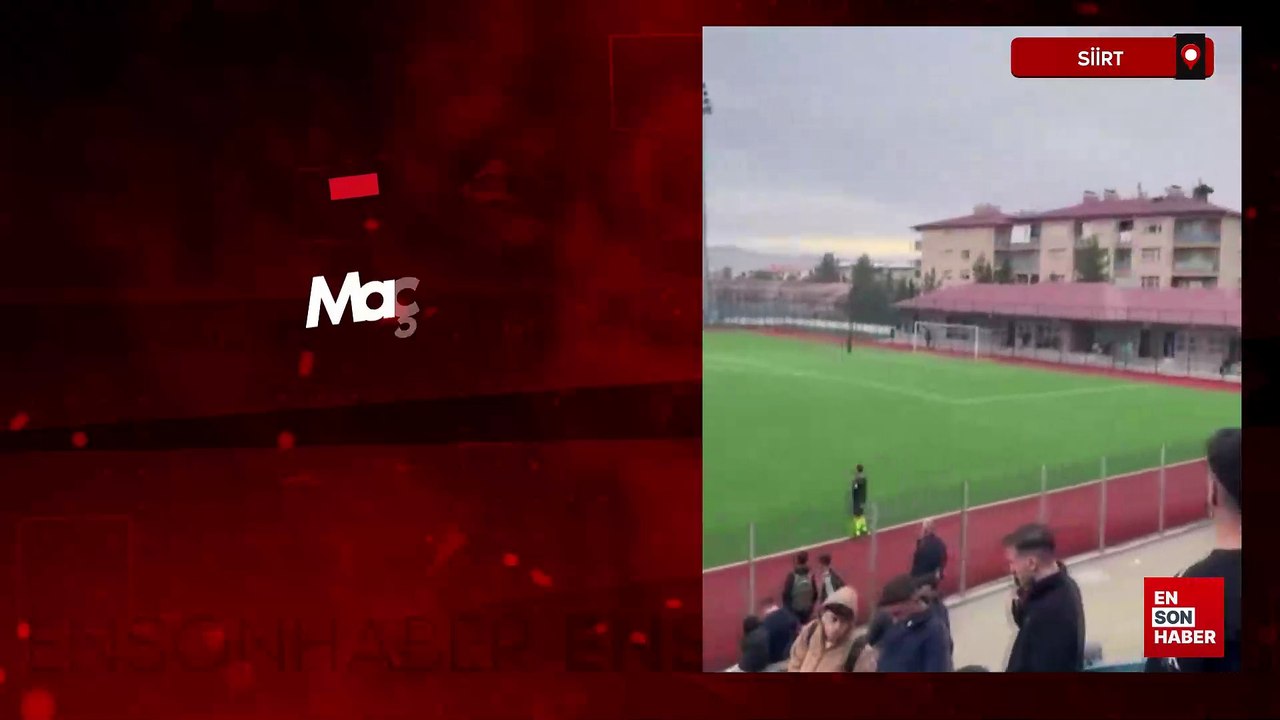 Siirt'te Amatör Lig maçını çatıda uzanarak izledi;
