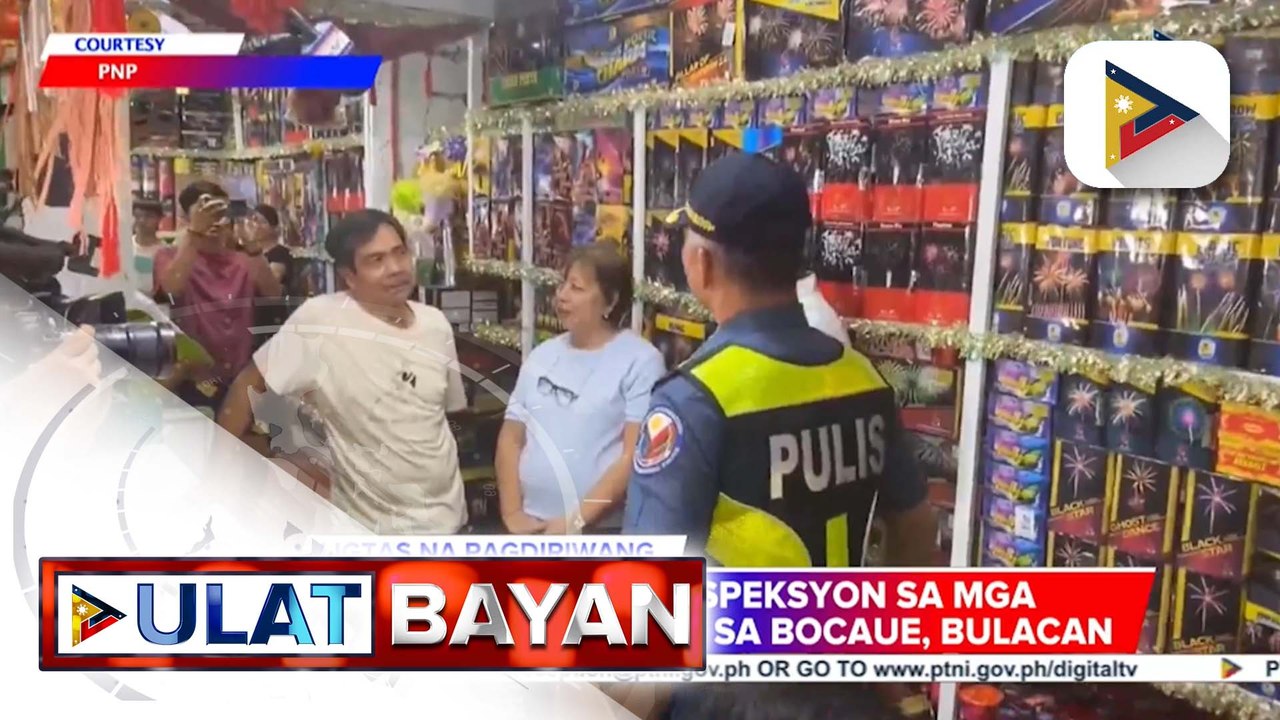 PNP at Bulacan LGU, nag-inspeksyon sa mga tindahan ng paputok sa Bocaue, Bulacan | ulat ni Ryan Lesigues