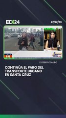 Continúa el paro de transporte urbano en Santa Cruz