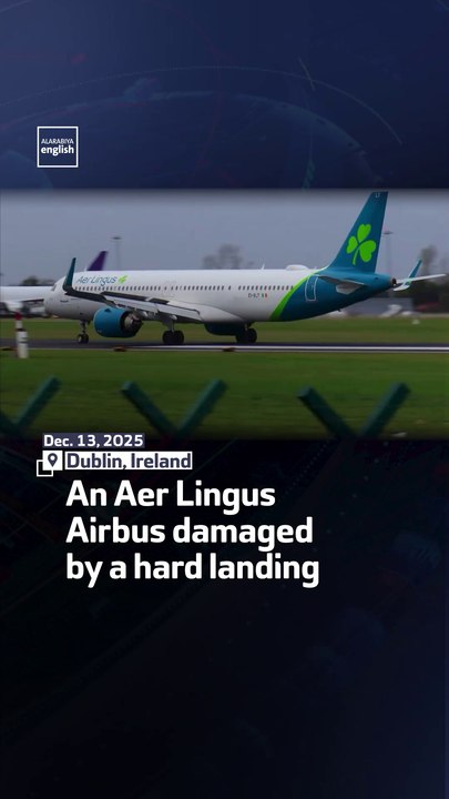 An Aer Lingus Airbus damaged by a hard landing