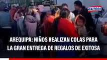 Arequipa: Niños realizan largas colas para la gran entrega de regalos de Exitosa