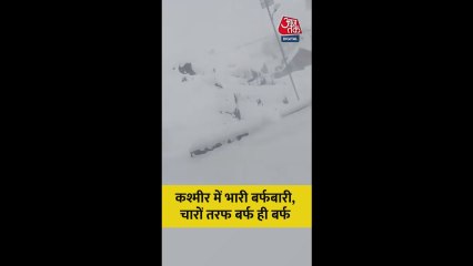 कश्मीर में बर्फबारी से खूबसूरत नजारा