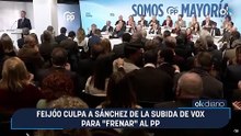 Feijóo culpa a Sánchez de la subida de Vox para "frenar" al PP