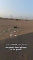 UAE: Litter in desert despite trash cans placed nearby