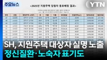 [단독] SH, 지원주택 대상자 실명 노출...'정신질환' 등 표기도 / YTN