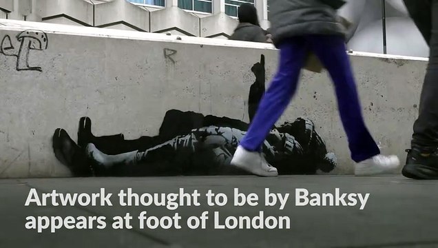 Artwork thought to be by Banksy appears at foot of London skyscraper