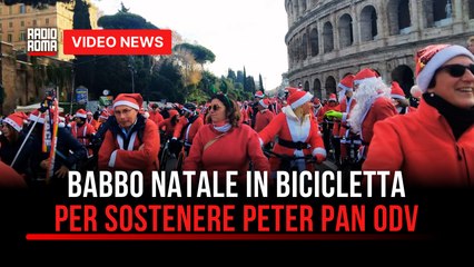 Babbo Natale in bicicletta per sostenere Peter Pan ODV