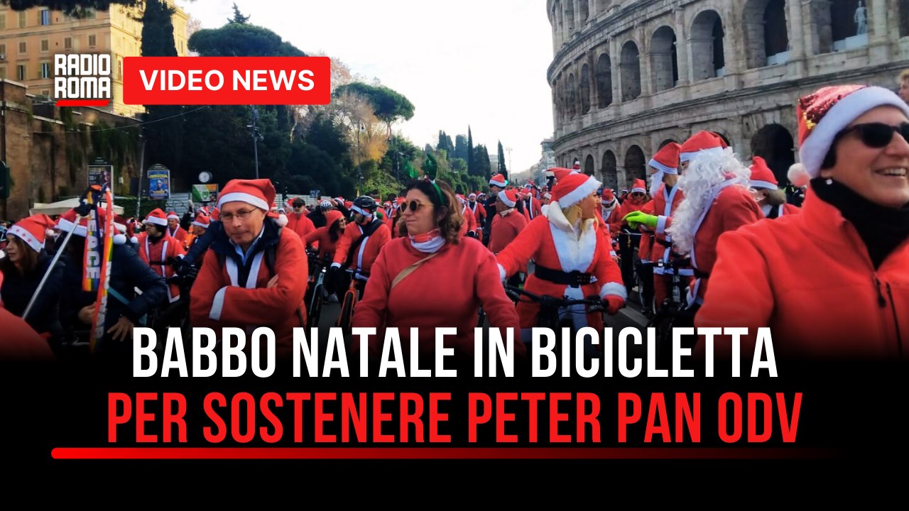 Babbo Natale in bicicletta per sostenere Peter Pan ODV