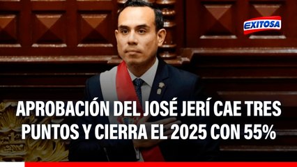 José Jerí: Aprobación del presidente cae tres puntos y cierra el 2025 con 55%, según encuesta de Datum
