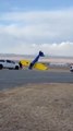 Aircraft rocked by strong winds in Montana — as plane flips over