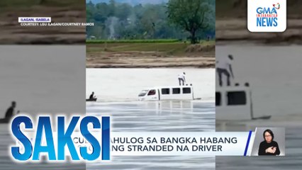 Rescuer, nahulog sa bangka habang sinasagip ang stranded na driver | 24 Oras
