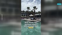 Hilarious Clip of Dancing Man Vibing by the Pool