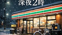 冬のコンビニ、深夜2時