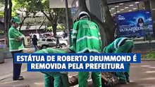 Estátua de Roberto Drummond é removida pela prefeitura