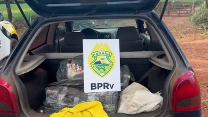 ROTAM do BPRv apreende cerca de 150 quilos de maconha na PR-586, em Santa Tereza do Oeste