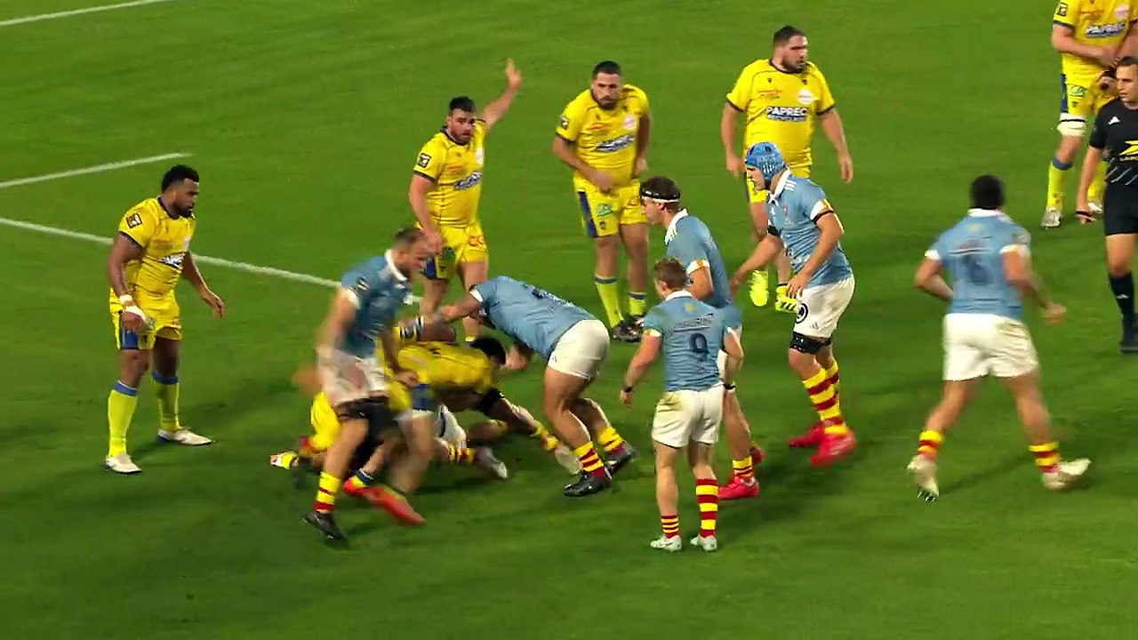TOP 14 - Essai de Eneriko BULIRUARUA (USAP) - USA Perpignan - ASM Clermont