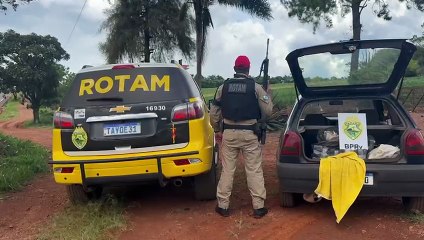 ROTAM apreende mais de 85 quilos de maconha e prende dois homens na PR-586, em Santa Tereza do Oeste