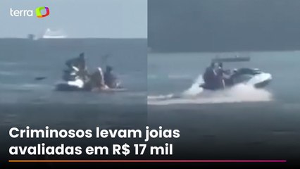Ladrões em moto aquática assaltam casal dentro do mar em São Vicente (SP)