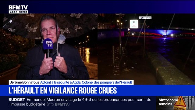 Crues dans L'Hérault: Pour l'instant, le fleuve ne monte plus , observe Jérôme Bonnafous, colonel des pompiers de l'Hérault