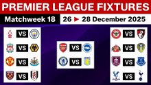Premier League Fixtures [MD 18] EPL Table - Premier League Schedule