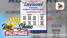 Number coding sa Metro Manila, sinuspinde ng MMDA simula Dec. 23 hanggang Jan. 2