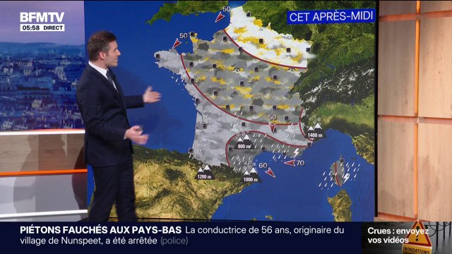 Météo: de fortes pluies attendues notamment dans le Sud-Est du pays