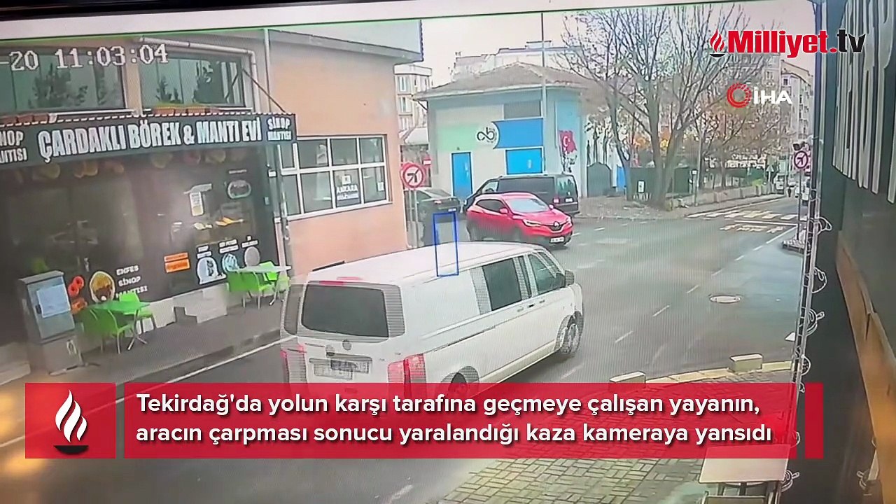 Kaza böyle geldi! Yolun karşısına geçmek isterken...