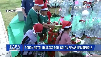 Wow! Galon Bekas Le Minerale Disulap Jadi Pohon Natal Megah Setinggi 15 Meter