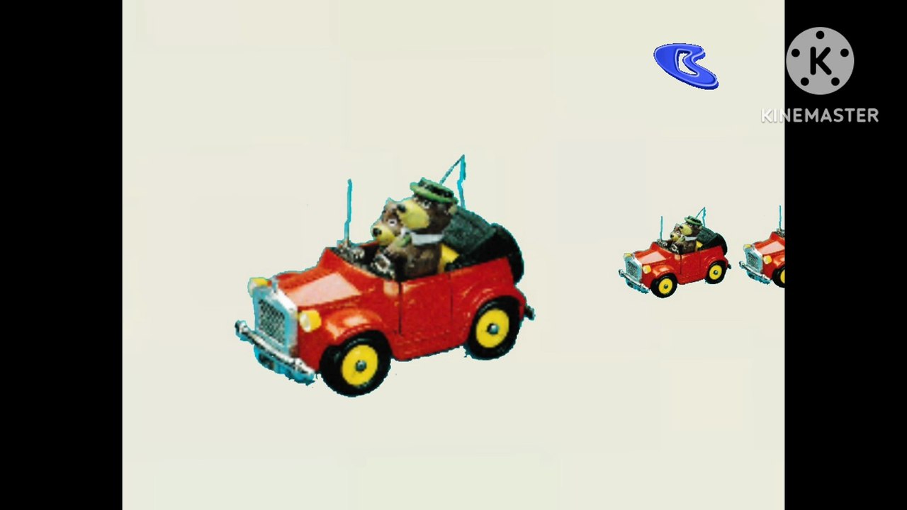 Boomerang (Italy) White Bumper - Yogi Bear and Boo Boo Toy Red Car