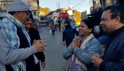Pushkar Singh Dhami Meets Tourists During Morning Walk in Ranikhet