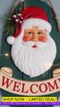 Vintage Santa Claus Wooden Welcome Sign Christmas Front Door Hanging Decor