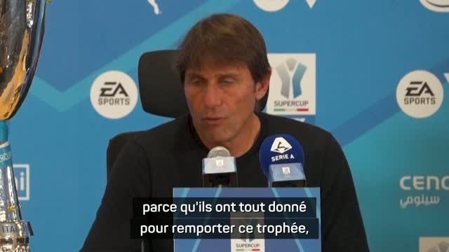 Naples - Conte félicite ses joueurs qui ont tout donné pour remporter ce trophée