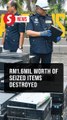 Klang cops dispose of case items worth RM1.6mil, including crypto mining machines