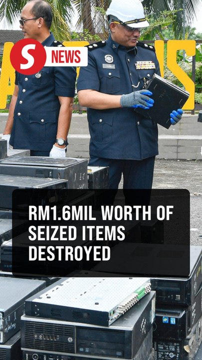 Klang cops dispose of case items worth RM1.6mil, including crypto mining machines