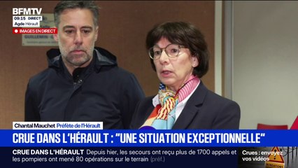 "La décrue est déjà bien amorcée": Chantal Mauchet, préfète de l’Hérault, prévoit une amélioration "en milieu de journée"