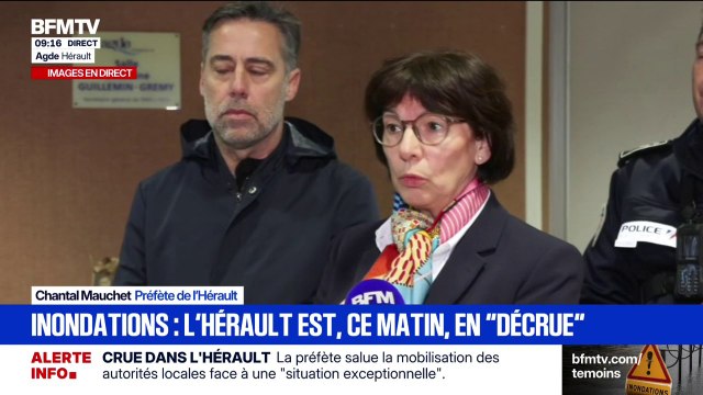 Crue dans l’Hérault: “Nous n'avons heureusement pas de victimes à déplorer,” rapporte Chantal Mauchet, préfète de l’Hérault