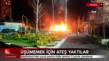 İstanbul'da Üşümemek için ateş yaktılar, çocuk parkını küle çevirdiler