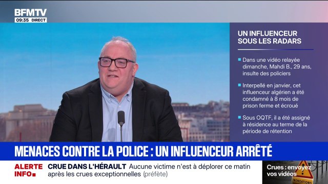 “Il va falloir que ça s’applique,” argumente Stanislas Gaudon (Alliance Police) à propos de l’influenceur sous OQTF qui a menacé la police