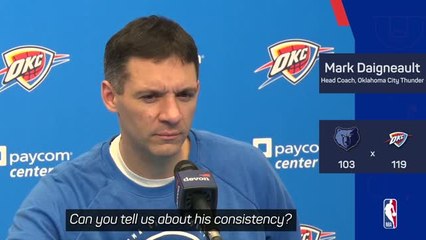 'Ruthlessly consistent' - Daigneault on SGA's historic scoring streak