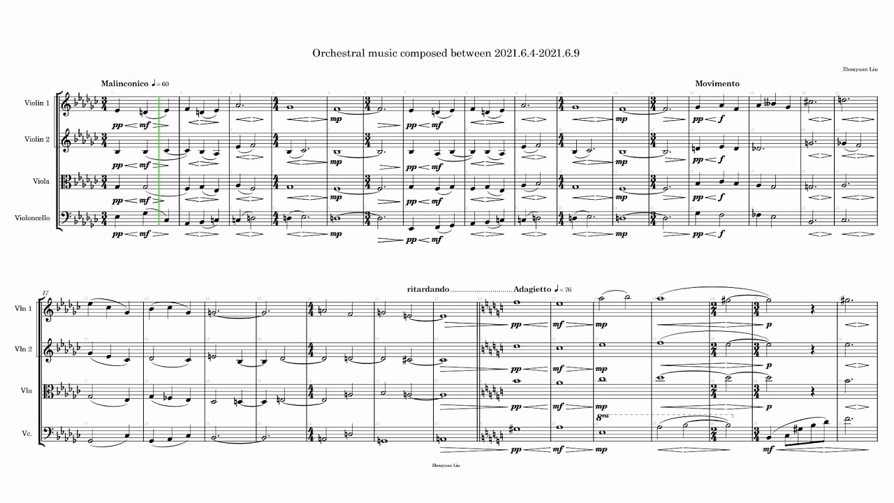 Orchestral music composed between 2021.6.4-2021.6.9 (Horizontal complete score)
