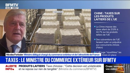 Taxe chinoise sur les produits laitiers: "Cette décision est unilatérale et ne repose sur rien", souligne le ministre délégué chargé du commerce extérieur